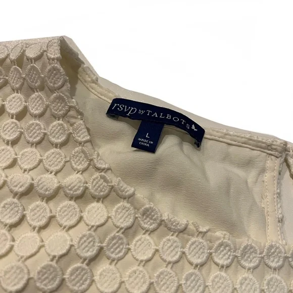 Talbots Large Ivory Short Sleeve Top - Picture 2 of 4
